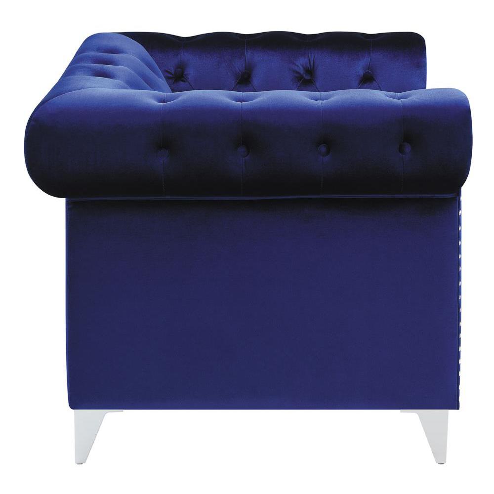 Bleker Tufted Tuxedo Arm Chair Blue