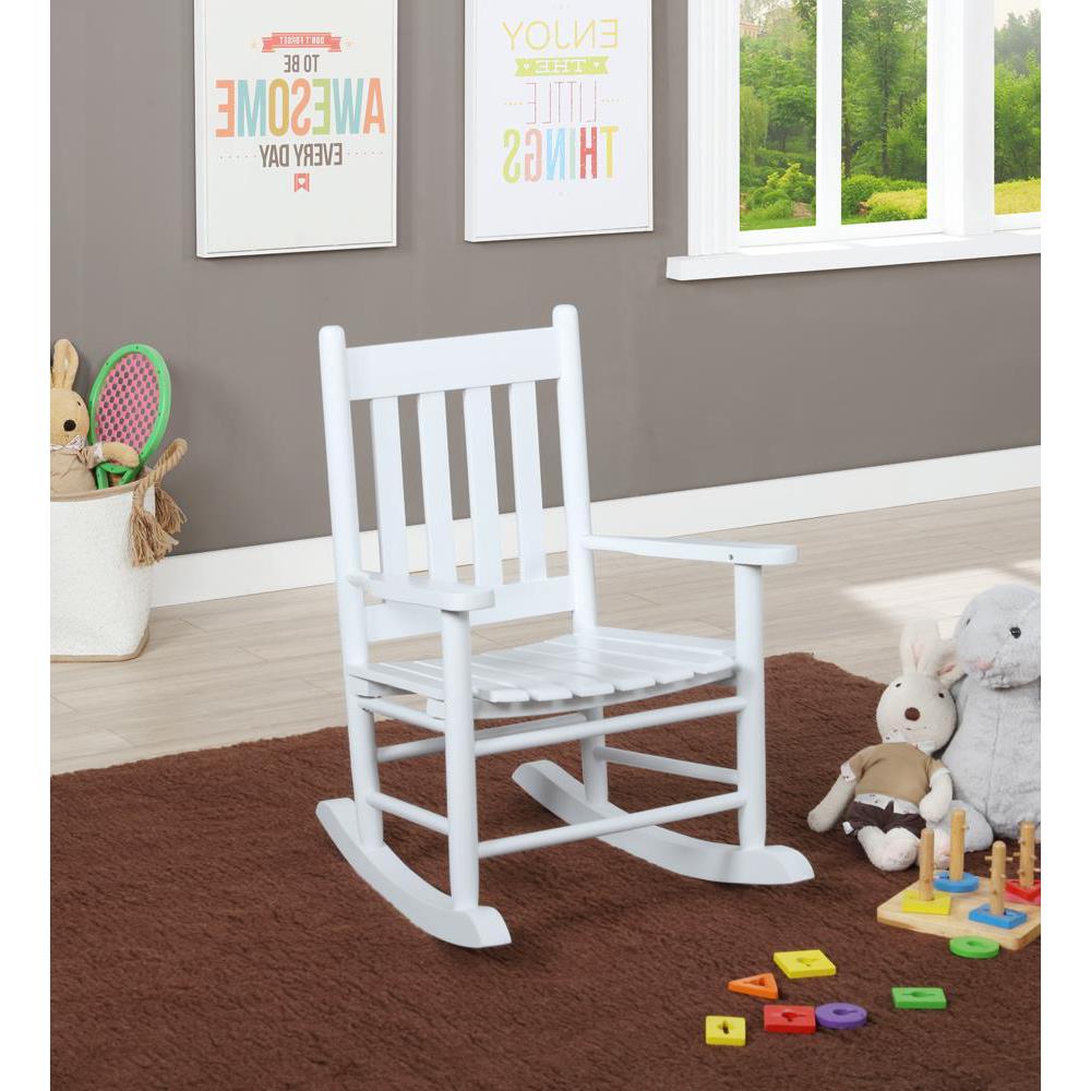 Annie Slat Back Youth Rocking Chair White