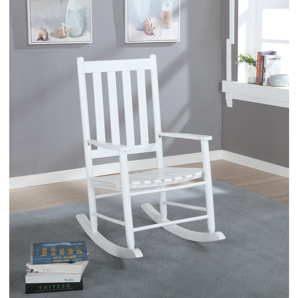 Annie Slat Back Wooden Rocking Chair White
