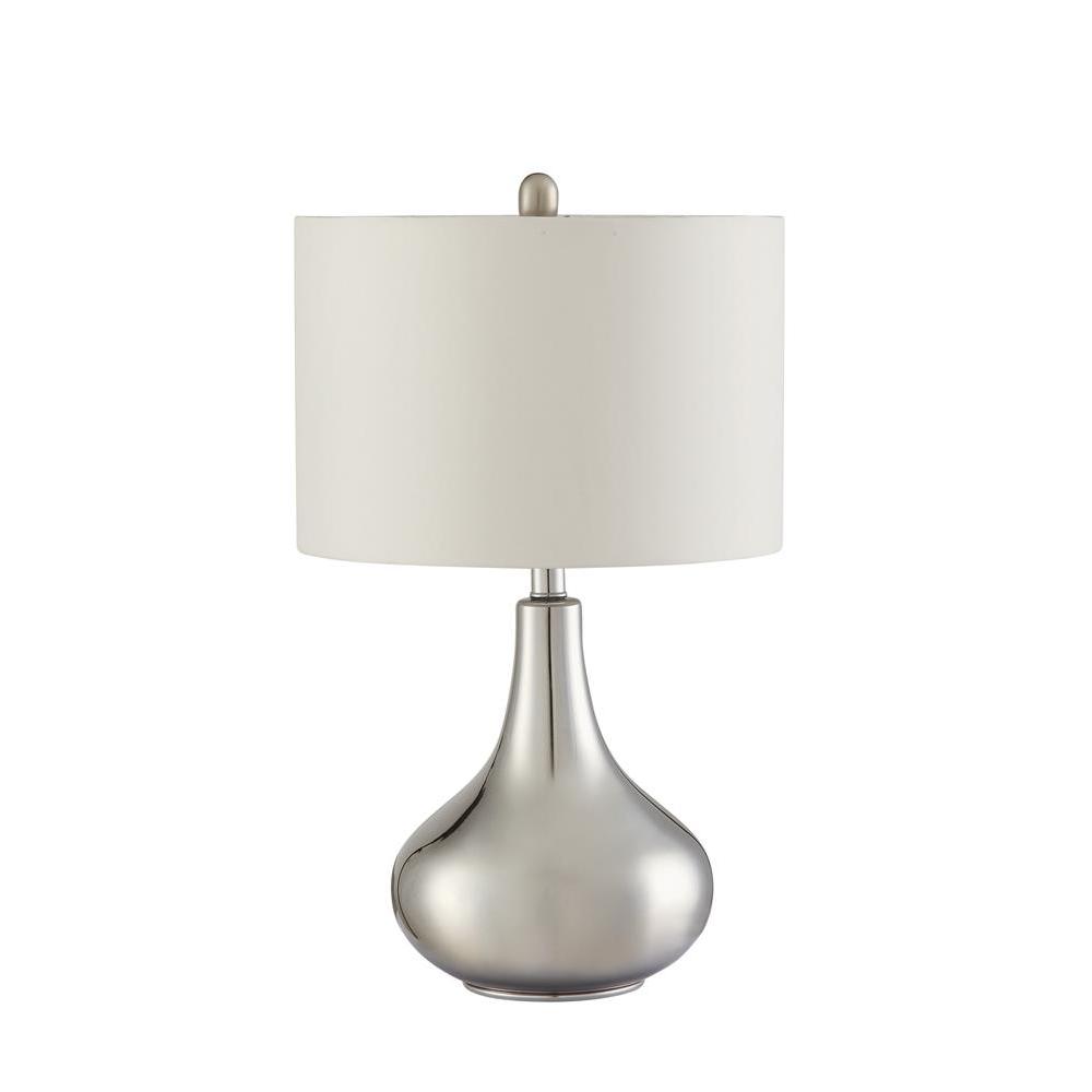 Junko Drum Shade Table Lamp Chrome and White