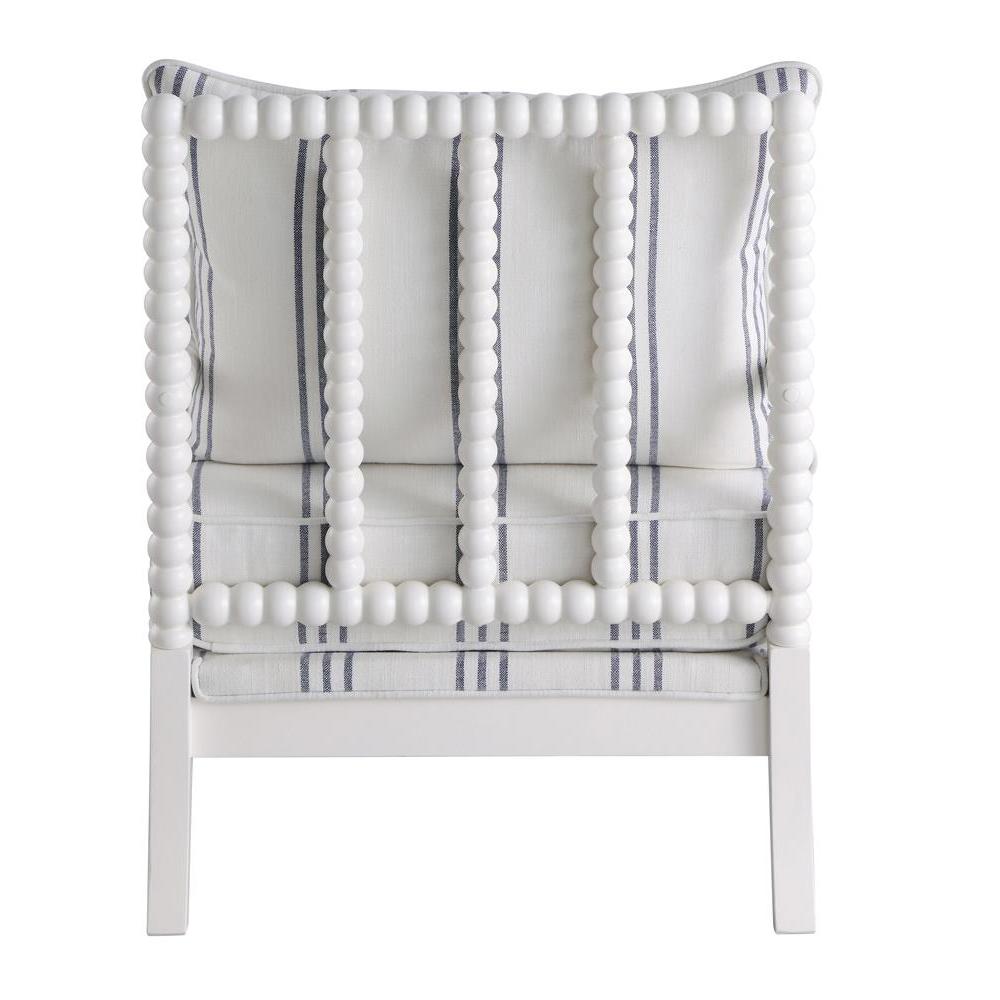 Blanchett Upholstered Accent Chair with Spindle Accent White and Navy