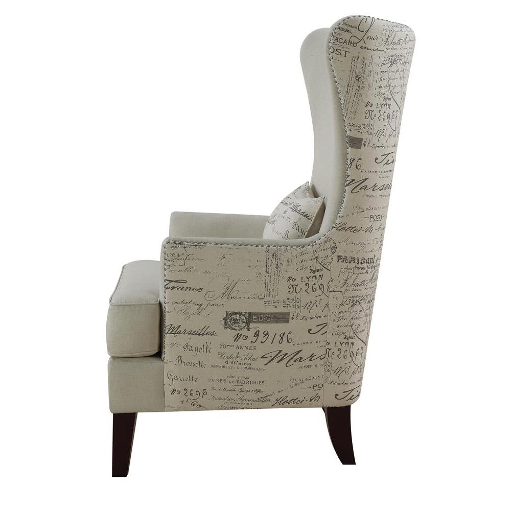 Pippin Curved Arm High Back Accent Chair Cream