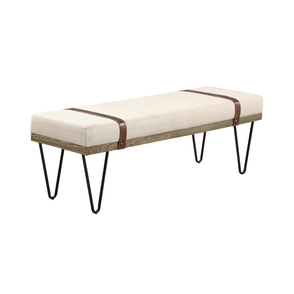 Austin Upholstered Bench Beige and Black