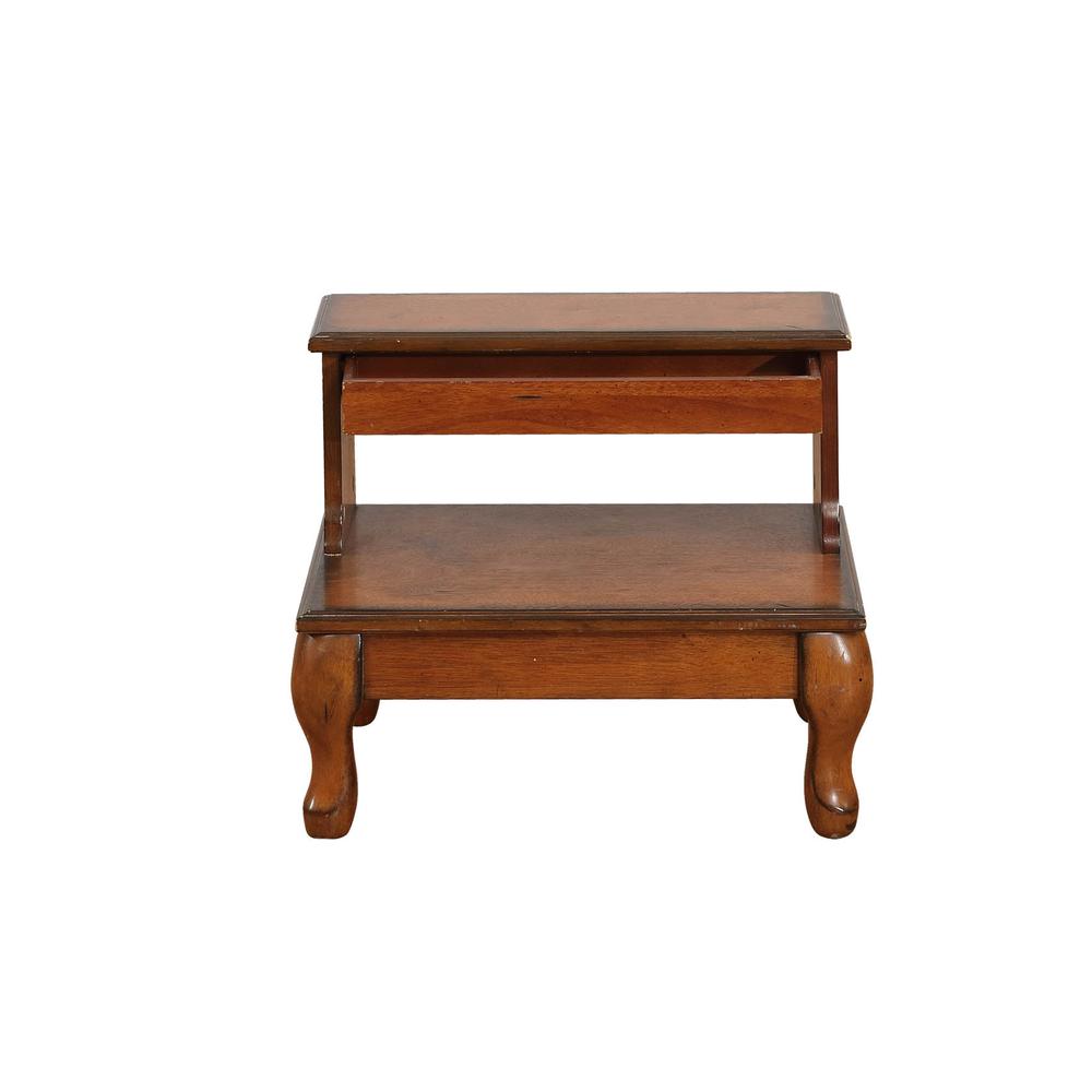Attic Cherry Antique Cherry Bed Steps with Drawer