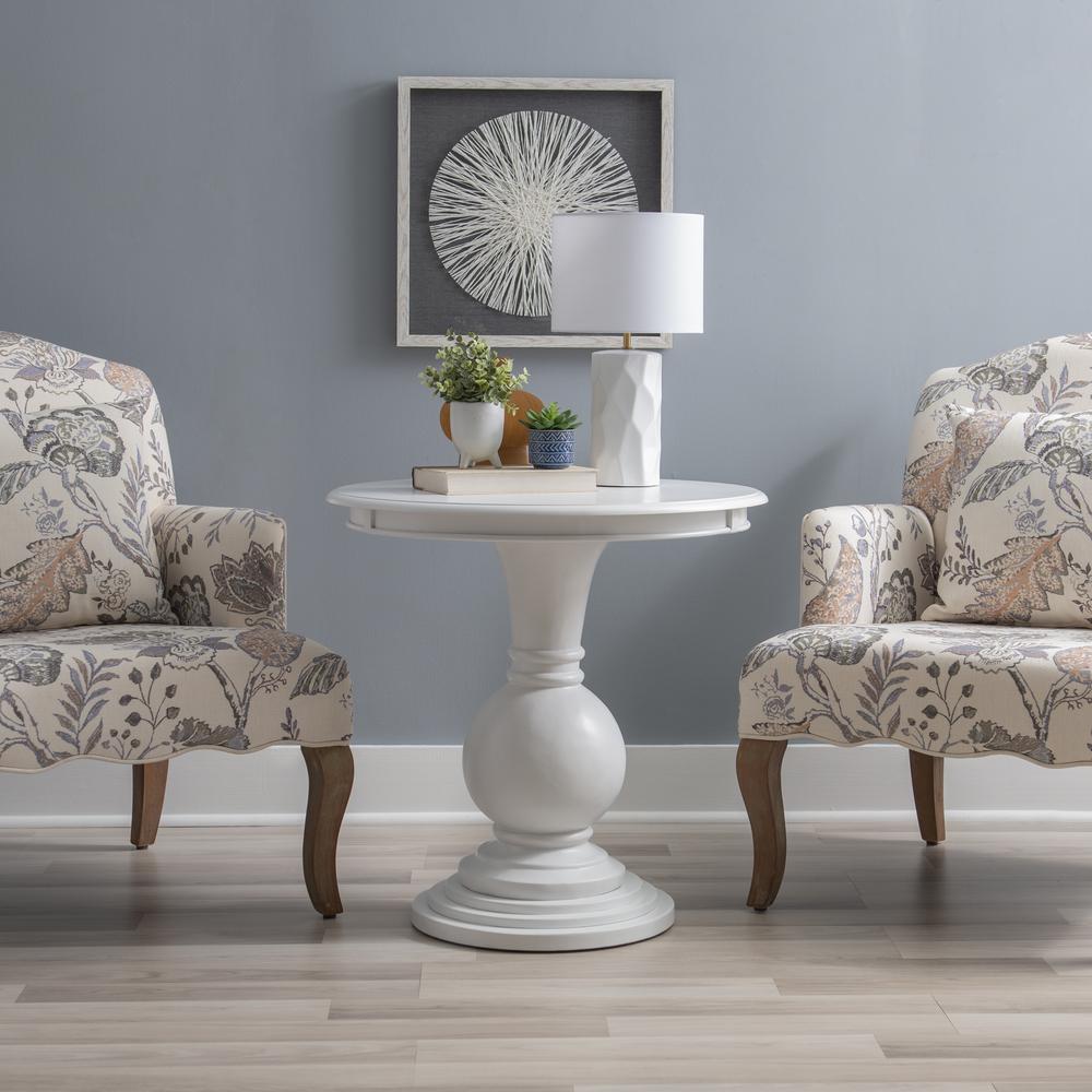 Adeline Round Accent Table White