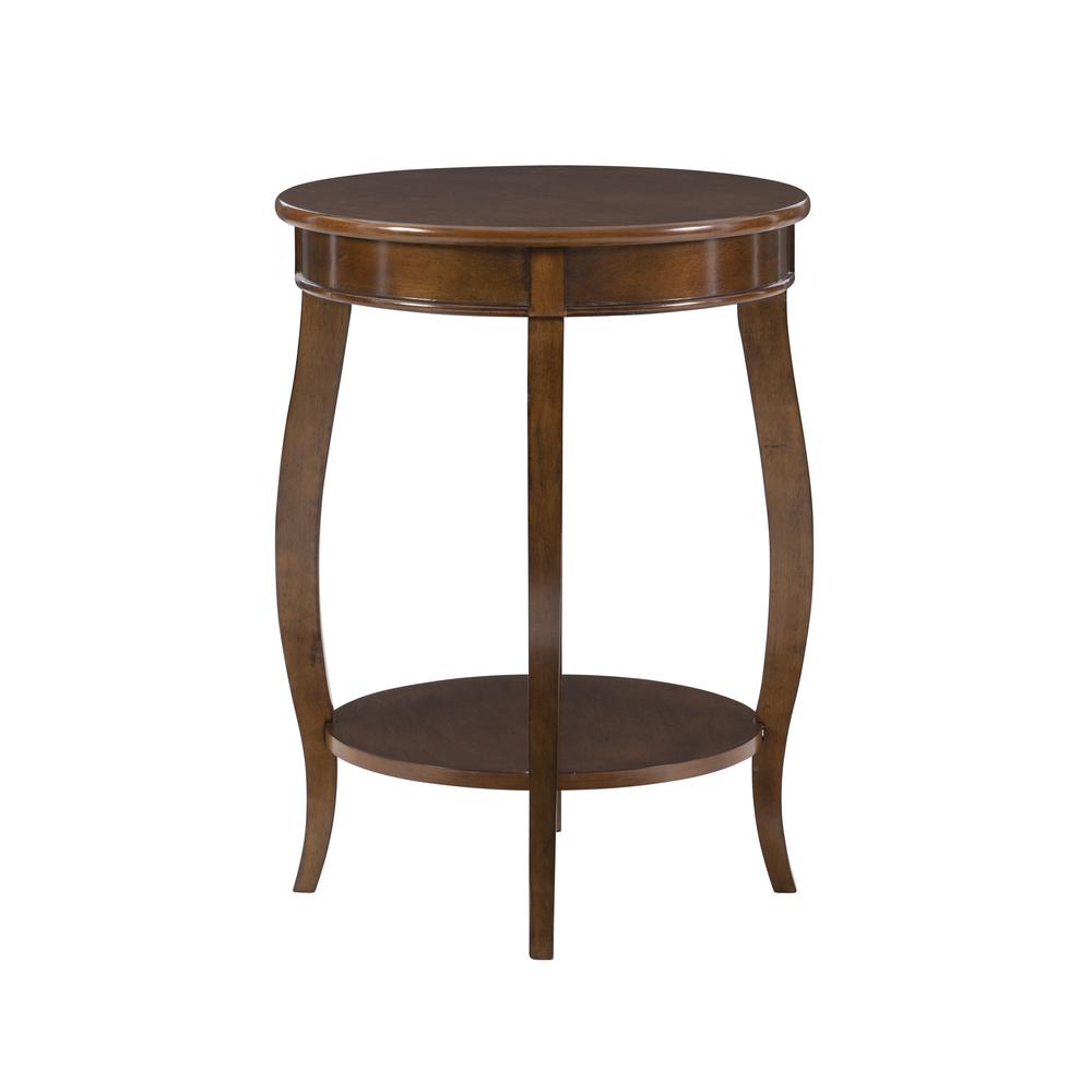 Hazelnut Round Table with shelf