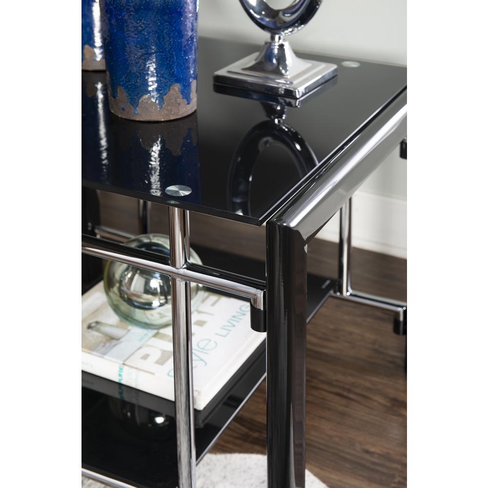 Black Glass End Table