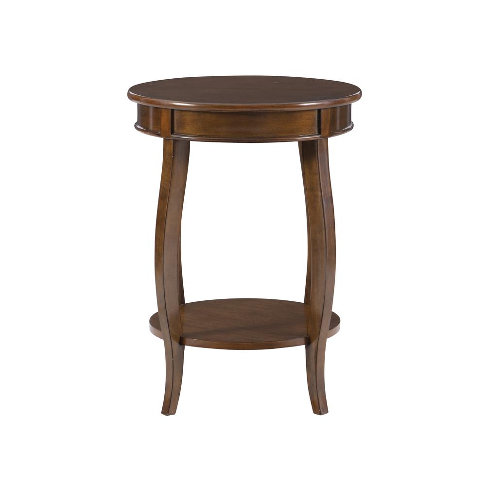 Hazelnut Round Table with shelf