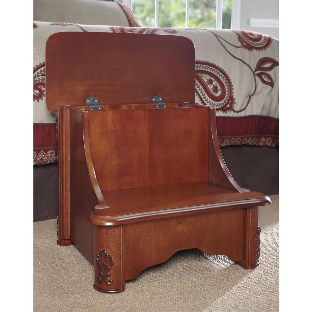 Woodbury Mahogany Bed Steps with Storage