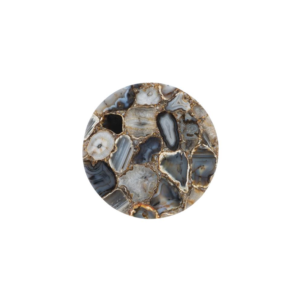 Rian Spiral Drink Table Grey Agate