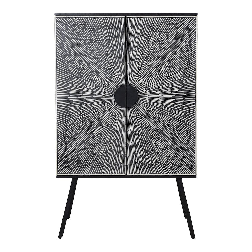 Sunburst Wine Cabinet Black