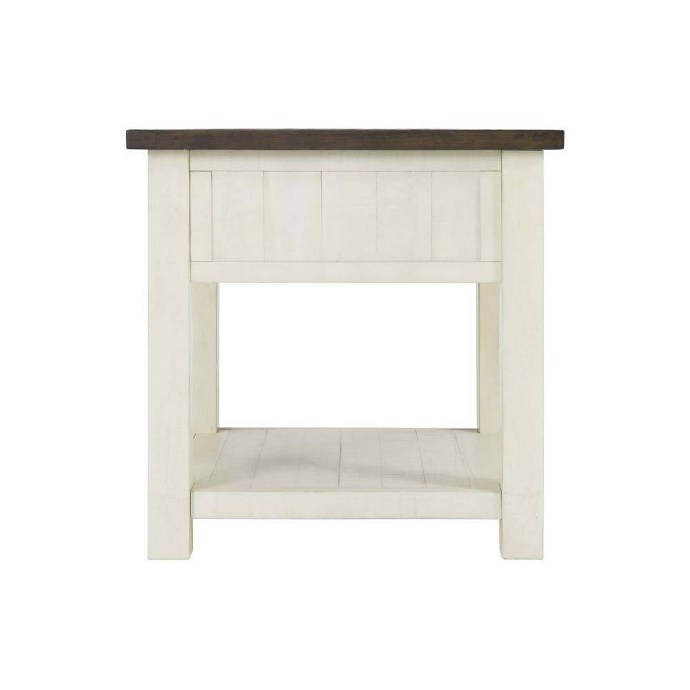 Martin Svensson Home Monterey End Table, Cream White and Brown