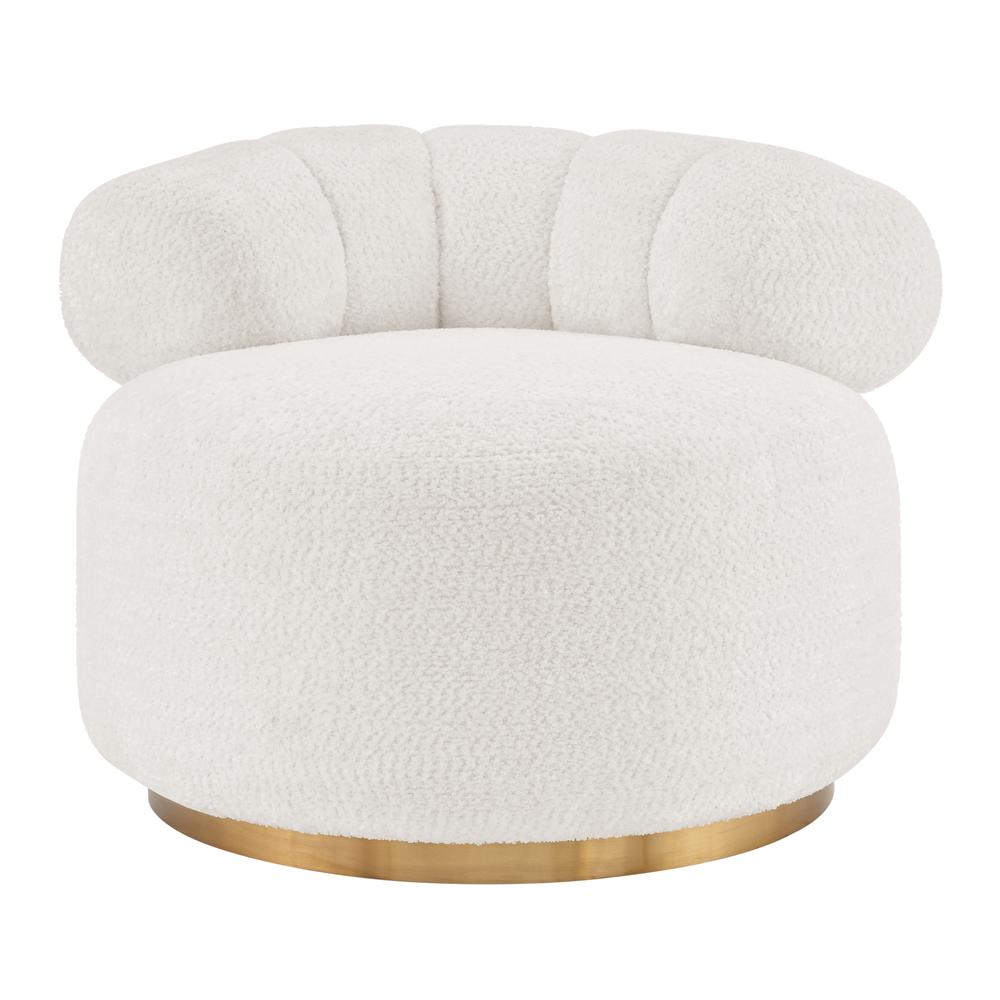 Marcy Fabric w/ Gold Base Swivel Accent Chair