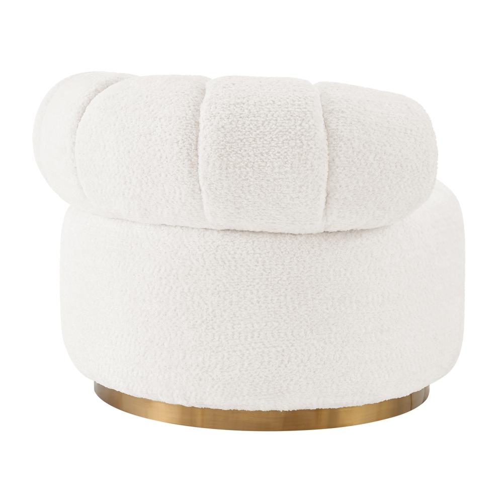 Marcy Fabric w/ Gold Base Swivel Accent Chair