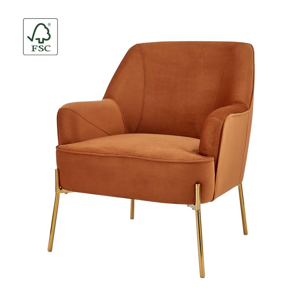 Arianna Velvet Fabric Accent Arm Chair