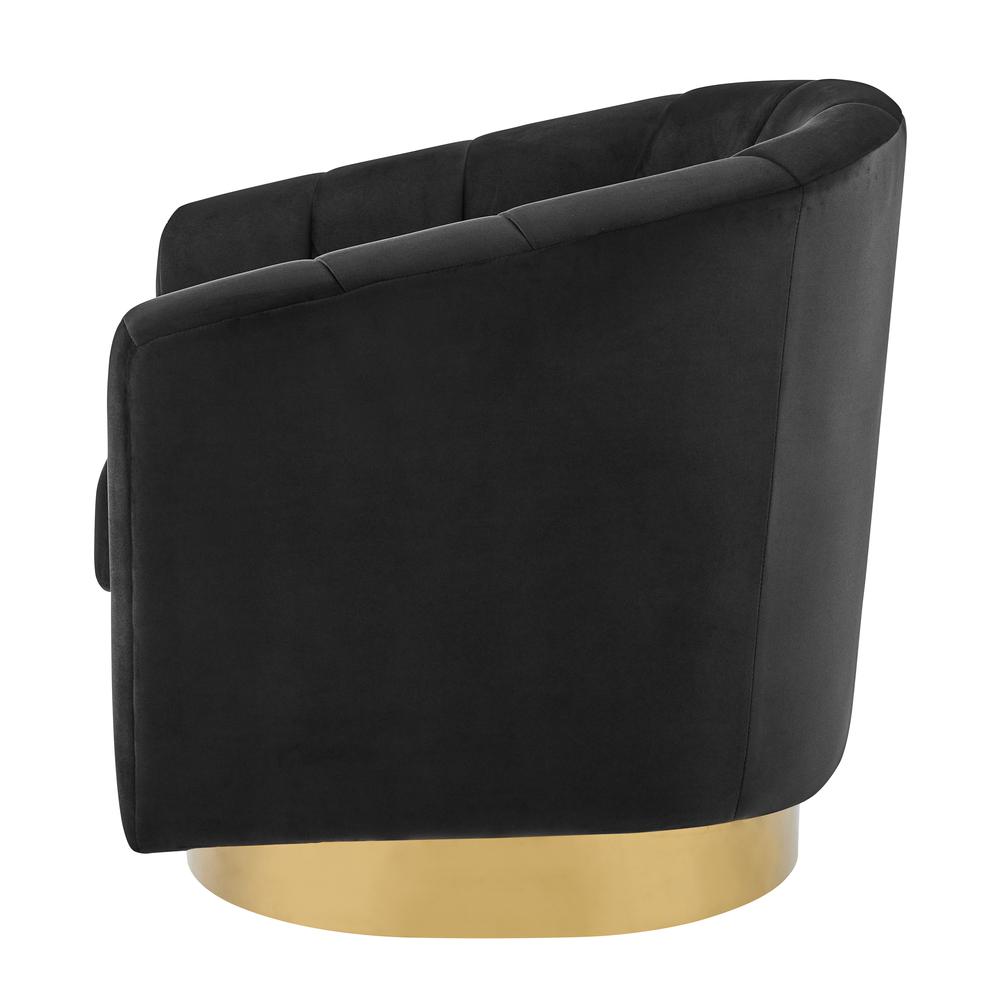 Natasha Velvet Fabric w/ Gold Base Swivel Accent Arm Chair