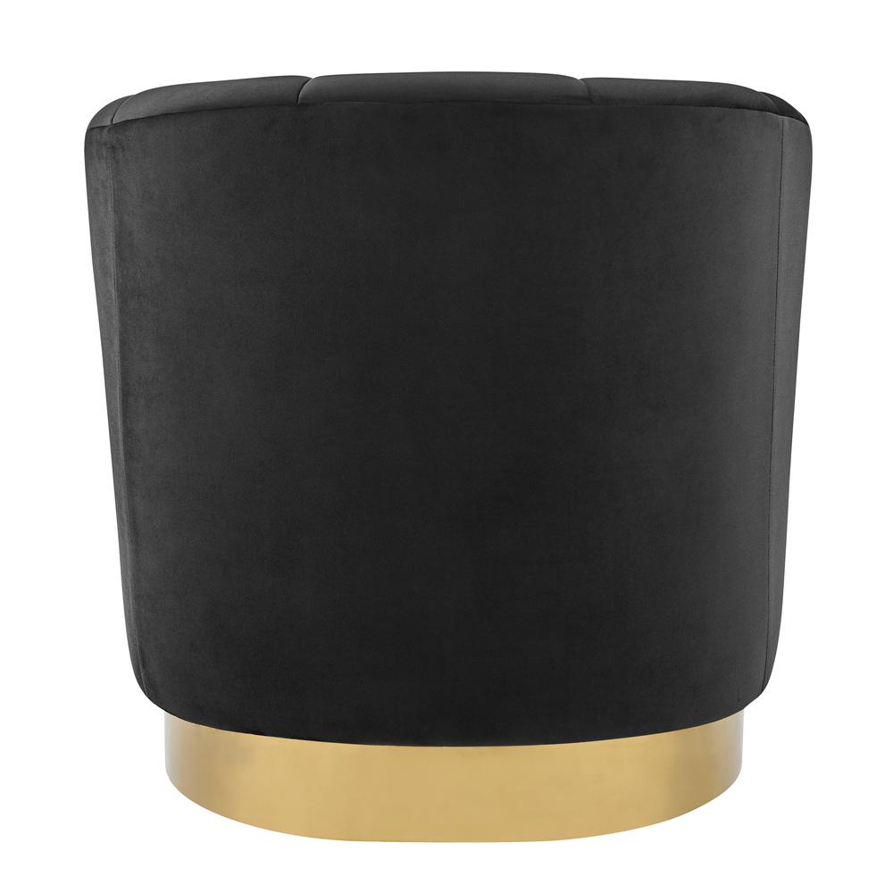 Natasha Velvet Fabric w/ Gold Base Swivel Accent Arm Chair