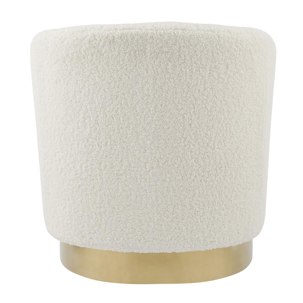 Natasha Faux Shearling Fabric w/ Gold Base Swivel Accent Arm Chair