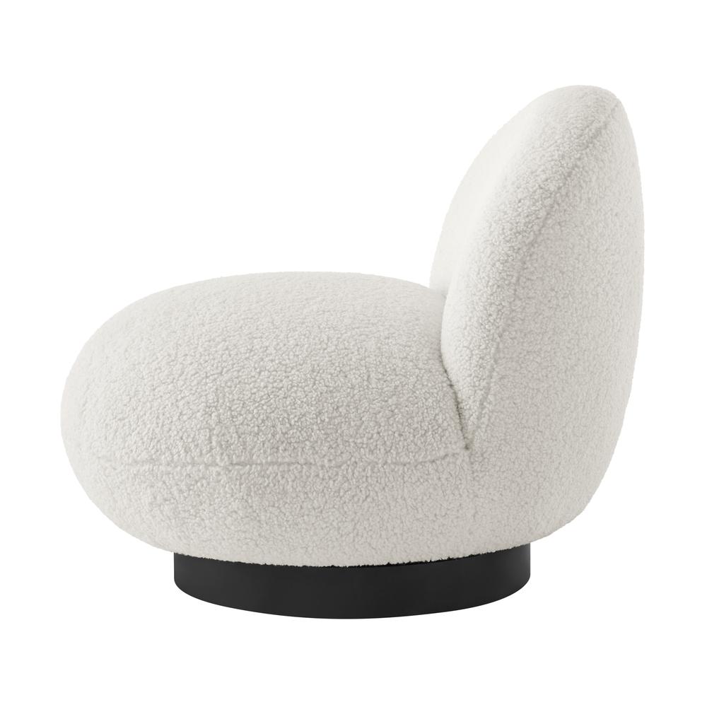 Zolia Faux Shearling Swivel Accent Chair