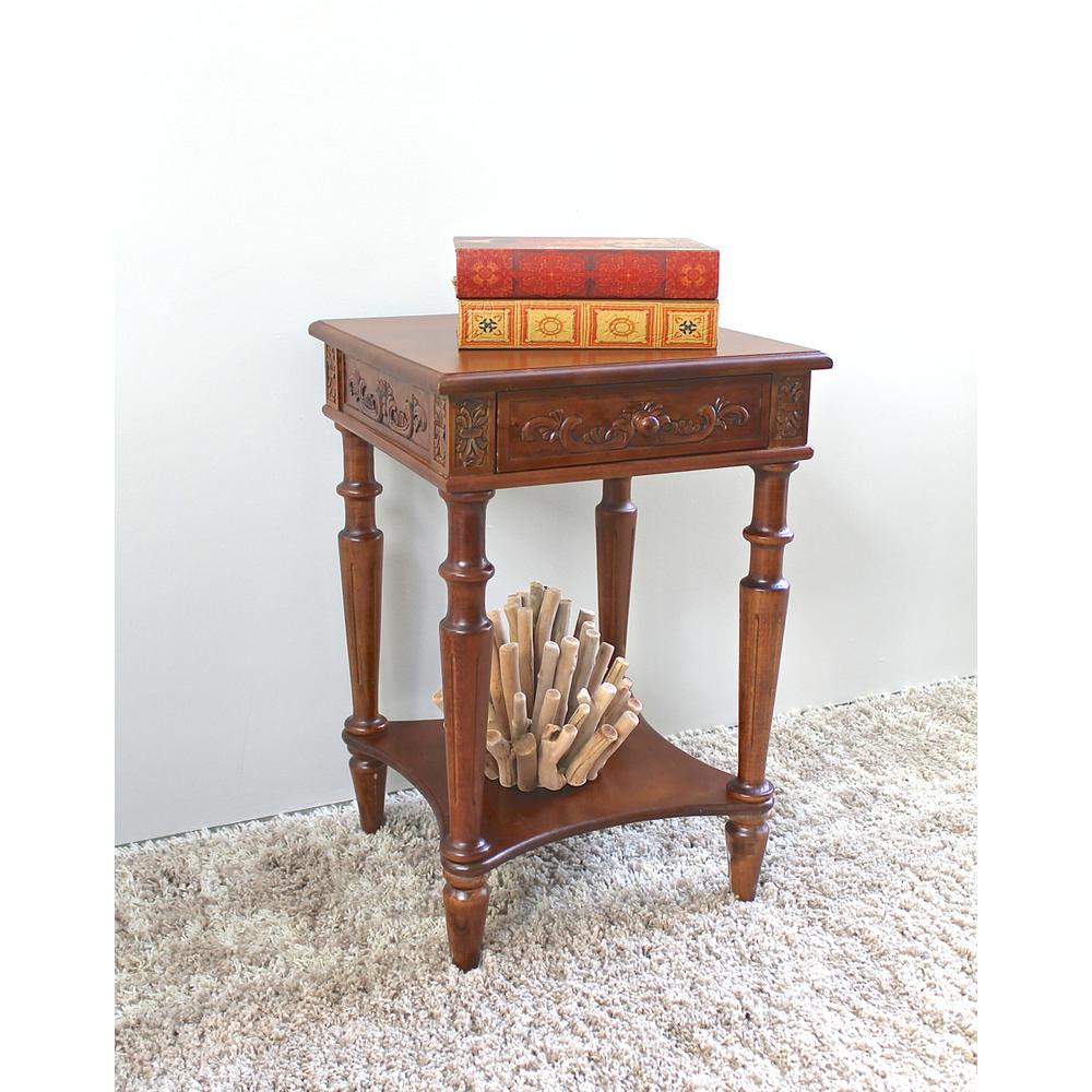 Carved Wood Square Table