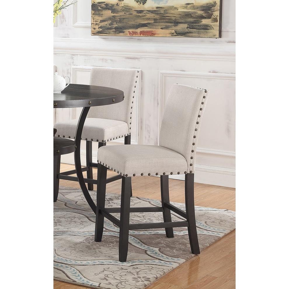 Best Master Darlington Solid Wood Counter Height Chair Antique Black (Set of 2)