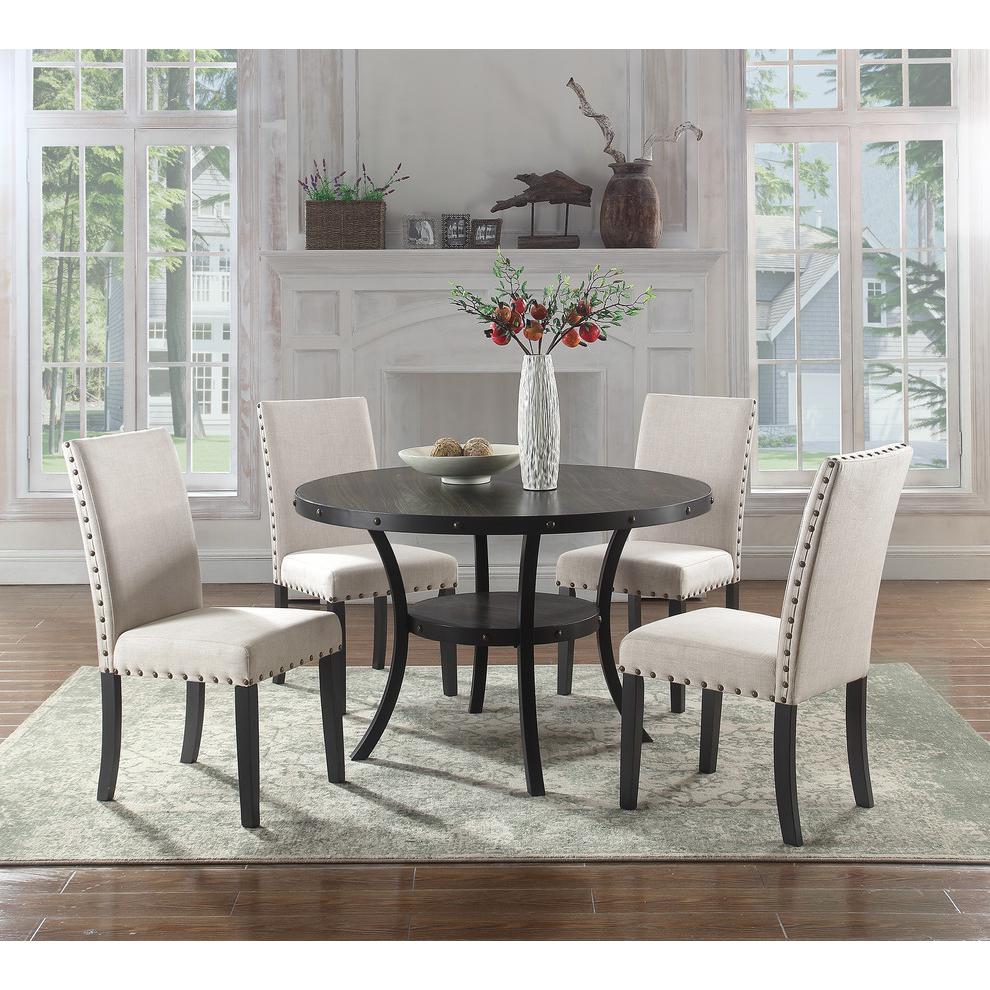 Best Master Darlington Solid Wood Dining Side Chair Antique Black (Set of 2)