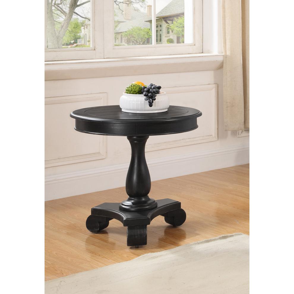 Best Master Furniture Engineered Wood Round End Table in Antique Black