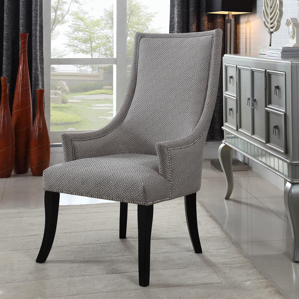 Best Master Republic Polyester Fabric Upholstered Acent Chair - Taupe/Light Gray