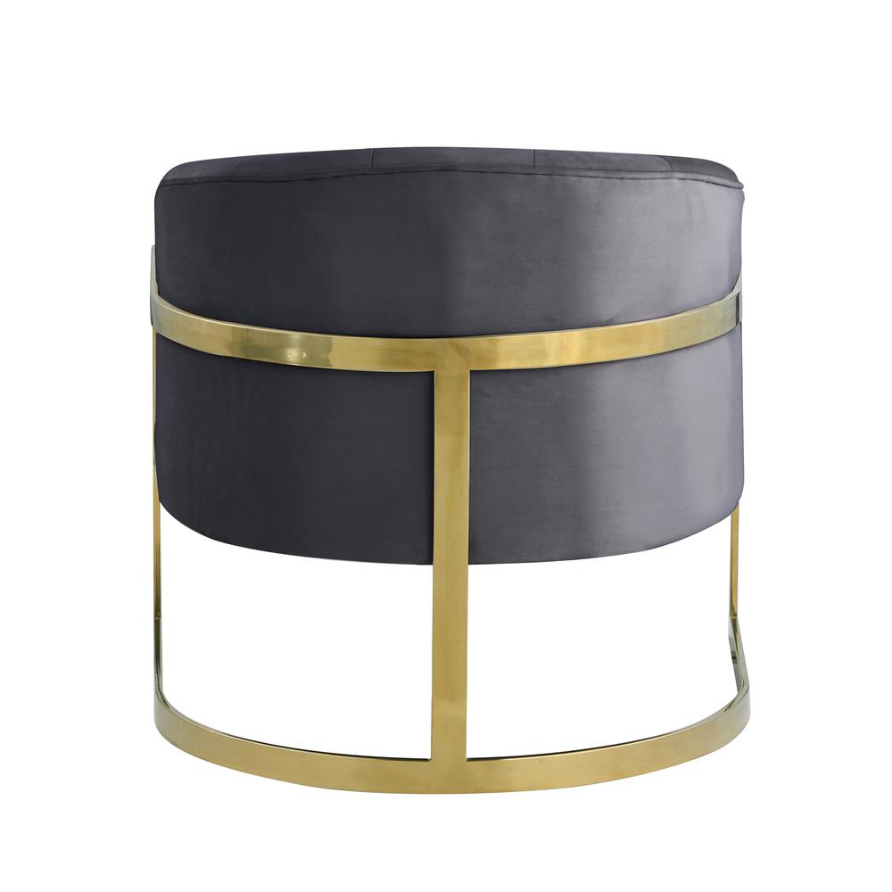 Traxmon Velvet Upholstered Accent Chair in Gray