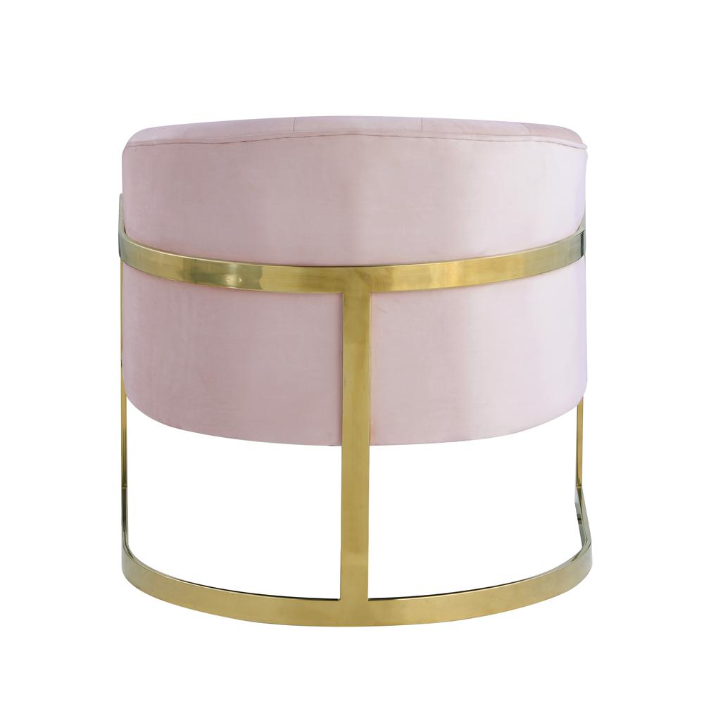 Traxmon Velvet Upholstered Accent Chair in Pink