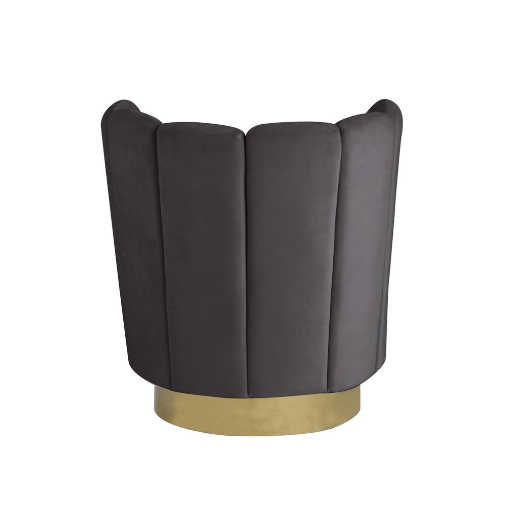 Ellis Velvet Upholstered Swivel Accent Chair in Gray Velvet