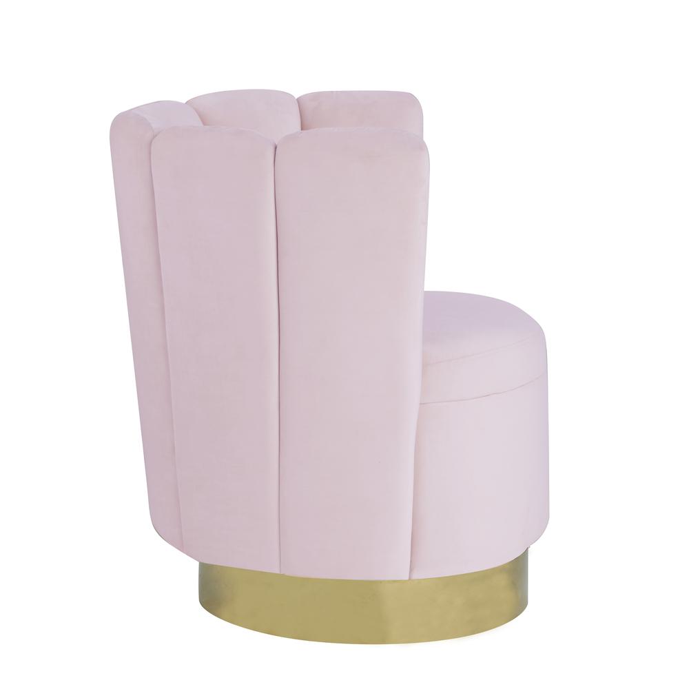 Ellis Velvet Upholstered Swivel Accent Chair in Pink Velvet