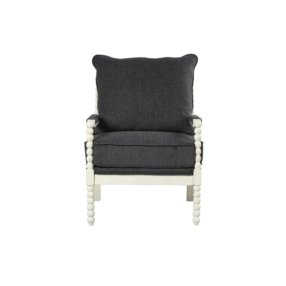 Jewell Fabric Accent Chair Charcoal, Off White Frame