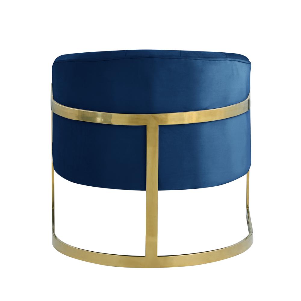 Traxmon Velvet Upholstered Accent Chair in Blue Velvet