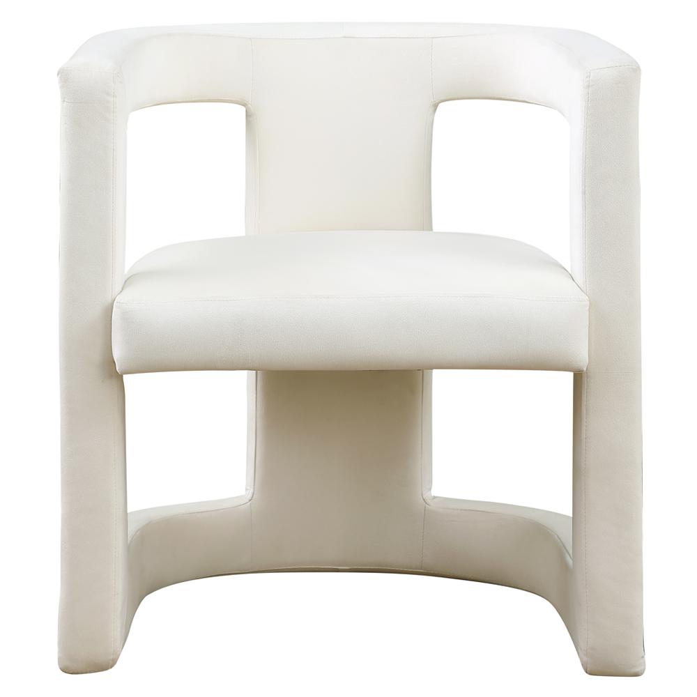 Jaroslava Cream Velvet Accent Chair, Set of 1