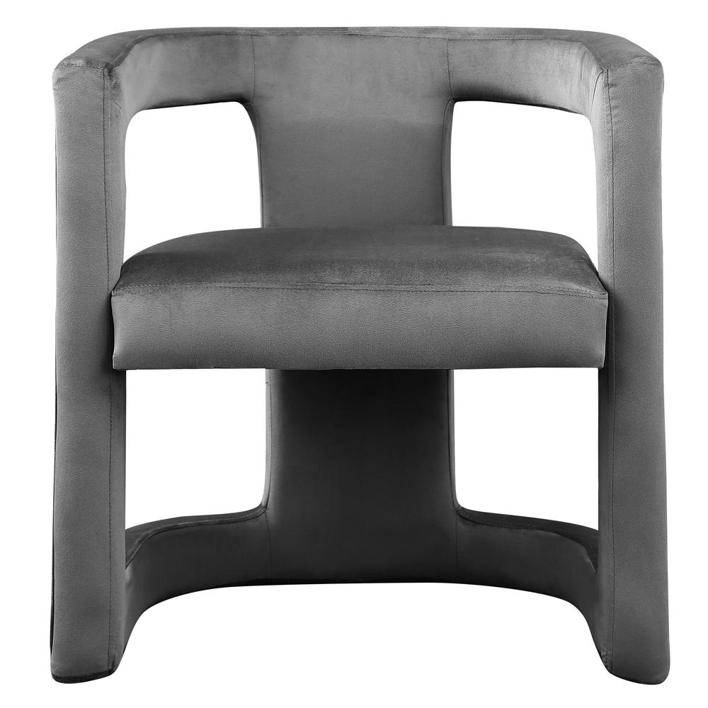 Jaroslava Dark Grey Velvet Accent Chair, Set of 1