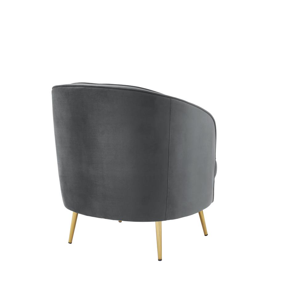 Wallace Modern Velvet Accent Chair in Gray
