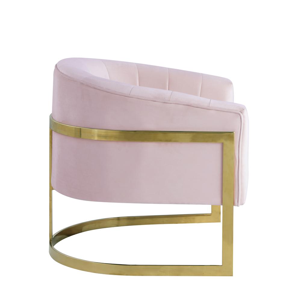 Traxmon Velvet Upholstered Accent Chair in Pink