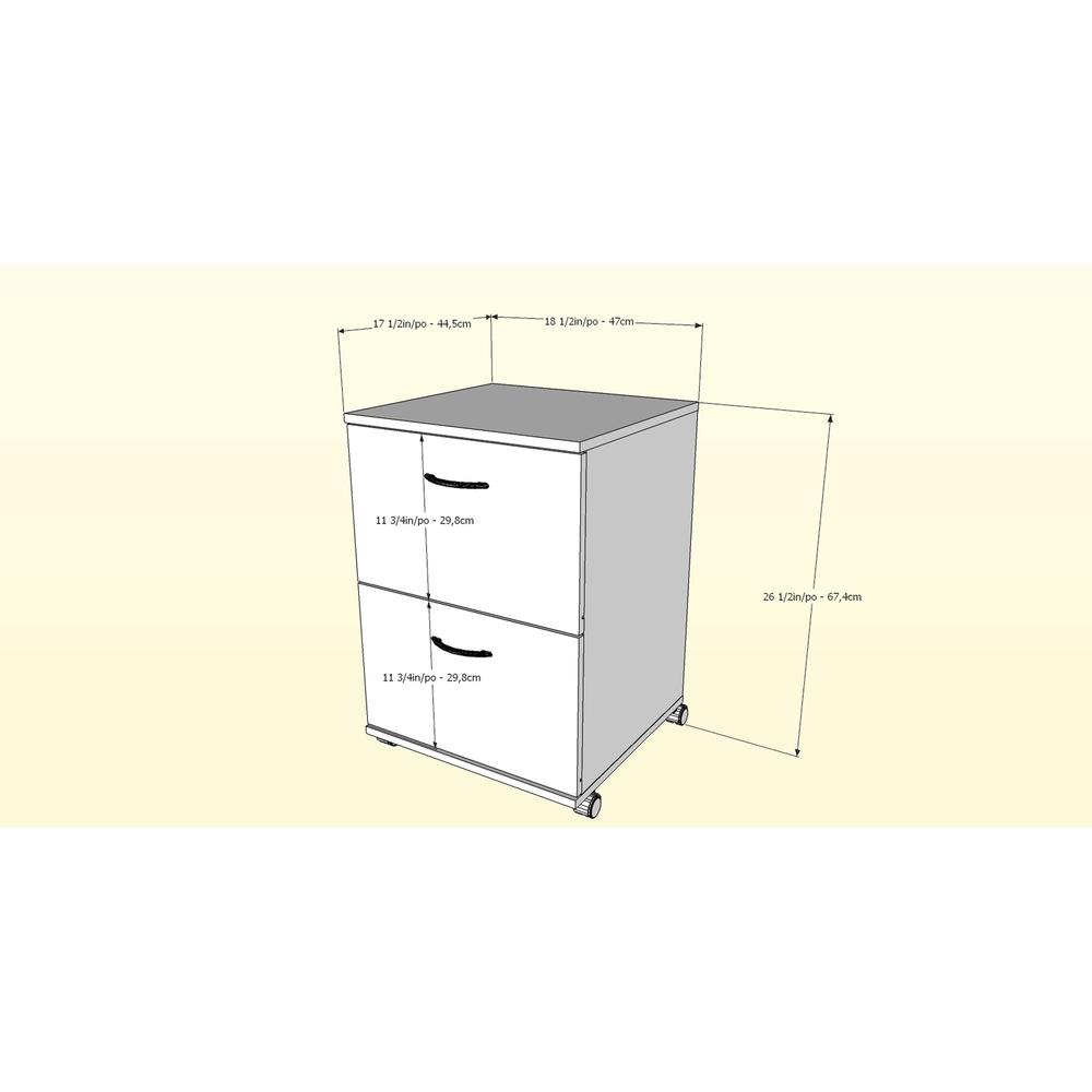 2-Drawer Essentials Rolling Filing Cabinet, Truffle