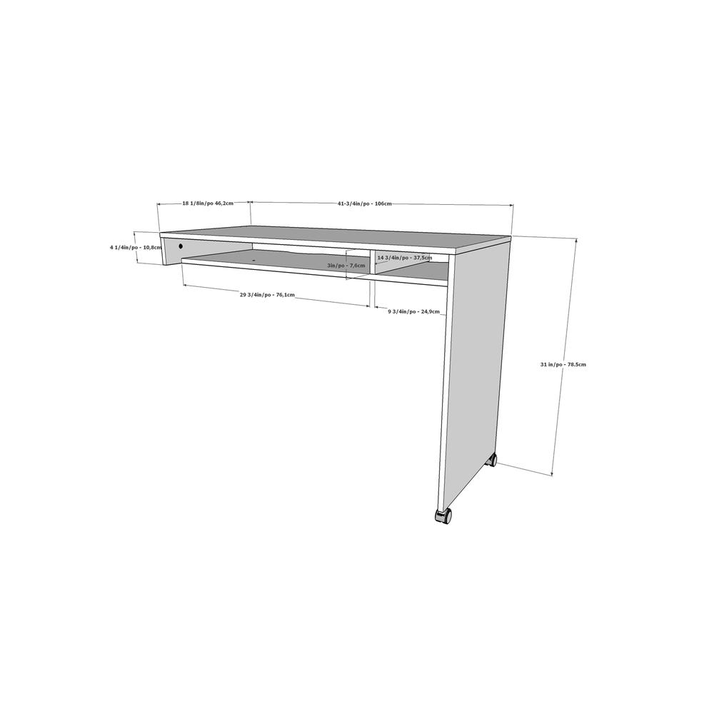 Reversible Desk Panel For Home Office, White