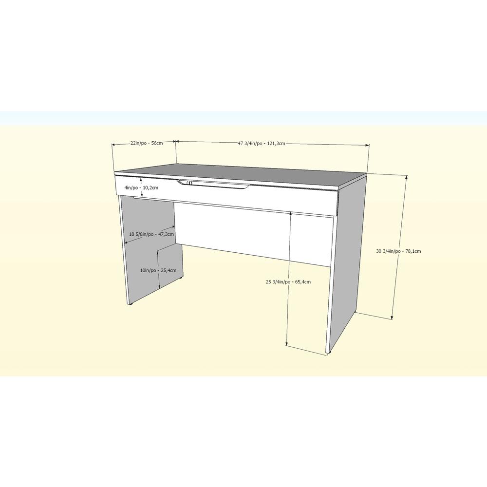2-Piece Home Office With Desk & 3-Drawer Filling Cabinet, White