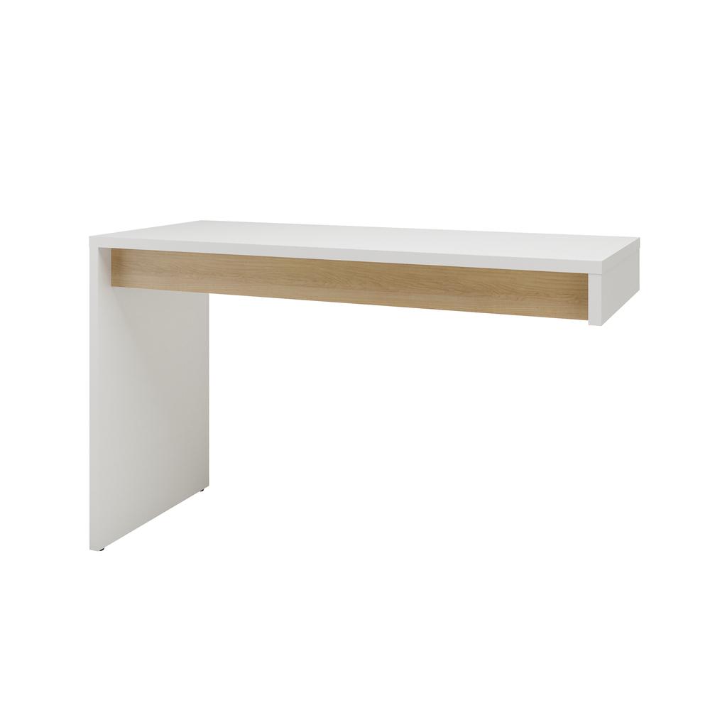 3-Piece Home Office With Multi-Purpose Storage & Desks, White & Natural Maple