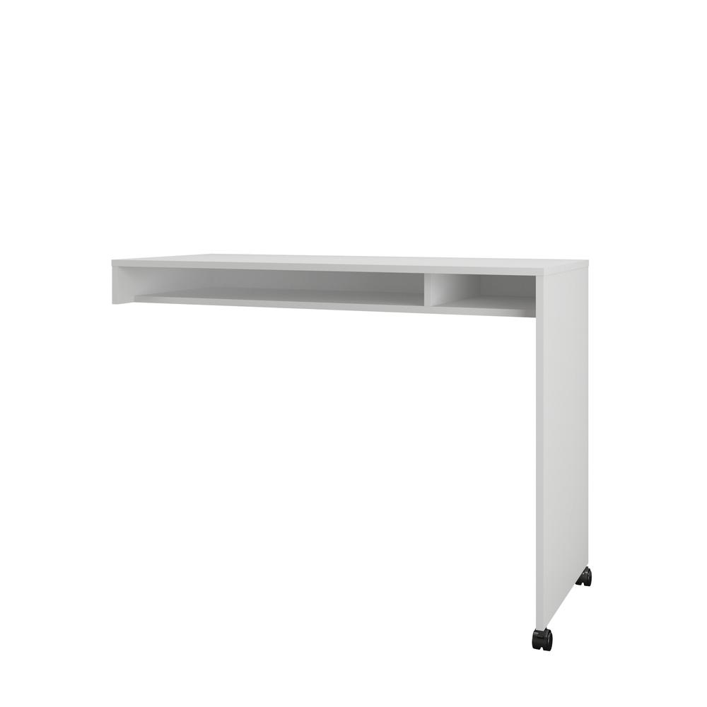 2-Piece Home Office With Desk & 2-Drawer Filling Cabinet, White & Truffle