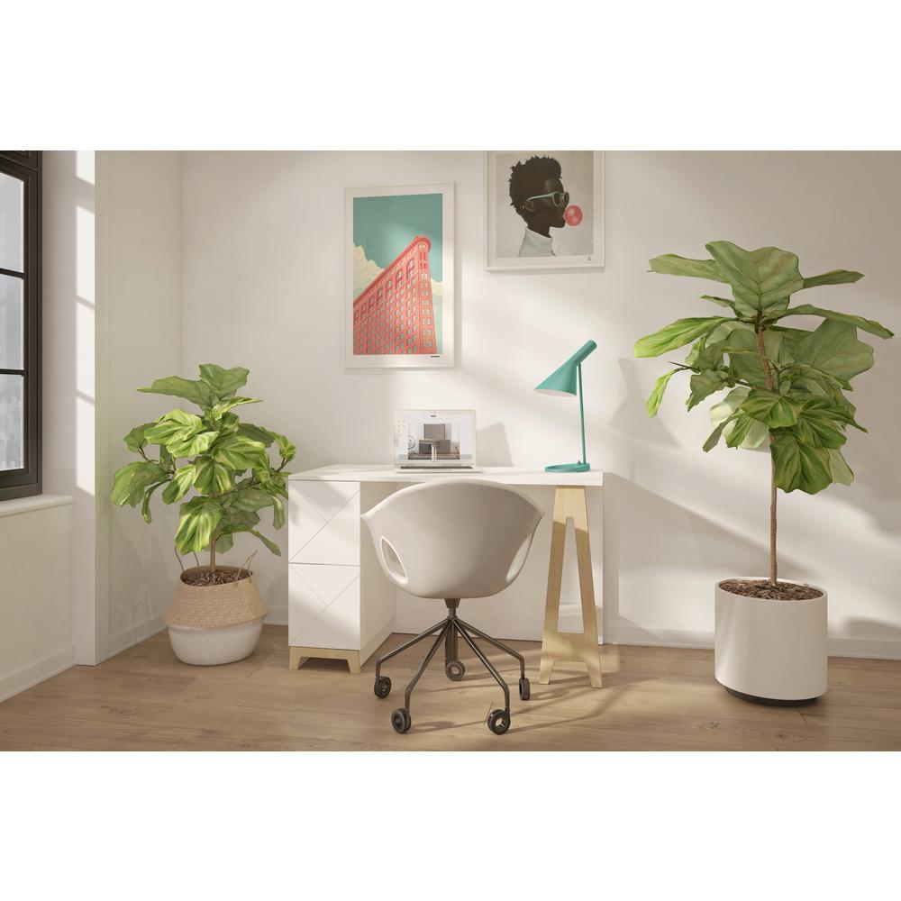 2-Drawer Home Office Desk, White