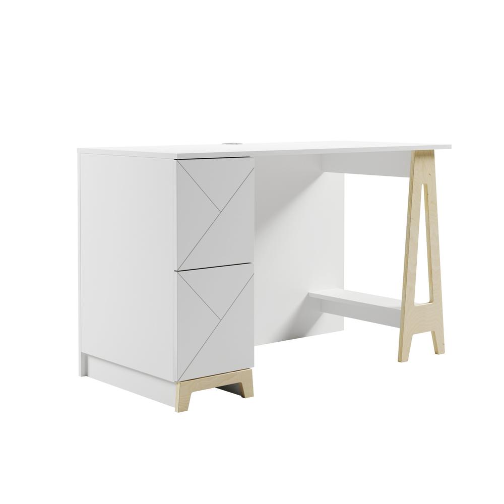 2-Drawer Home Office Desk, White