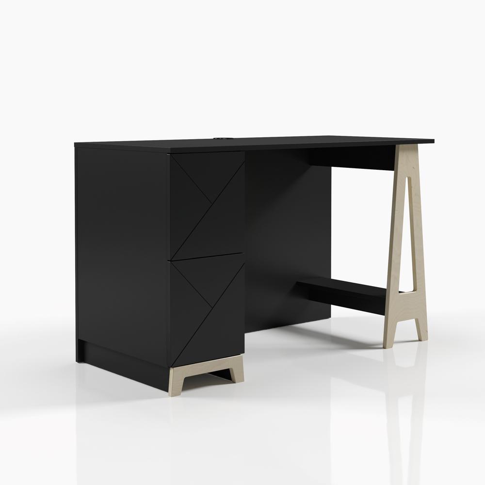 2-Drawer Home Office Desk, Black