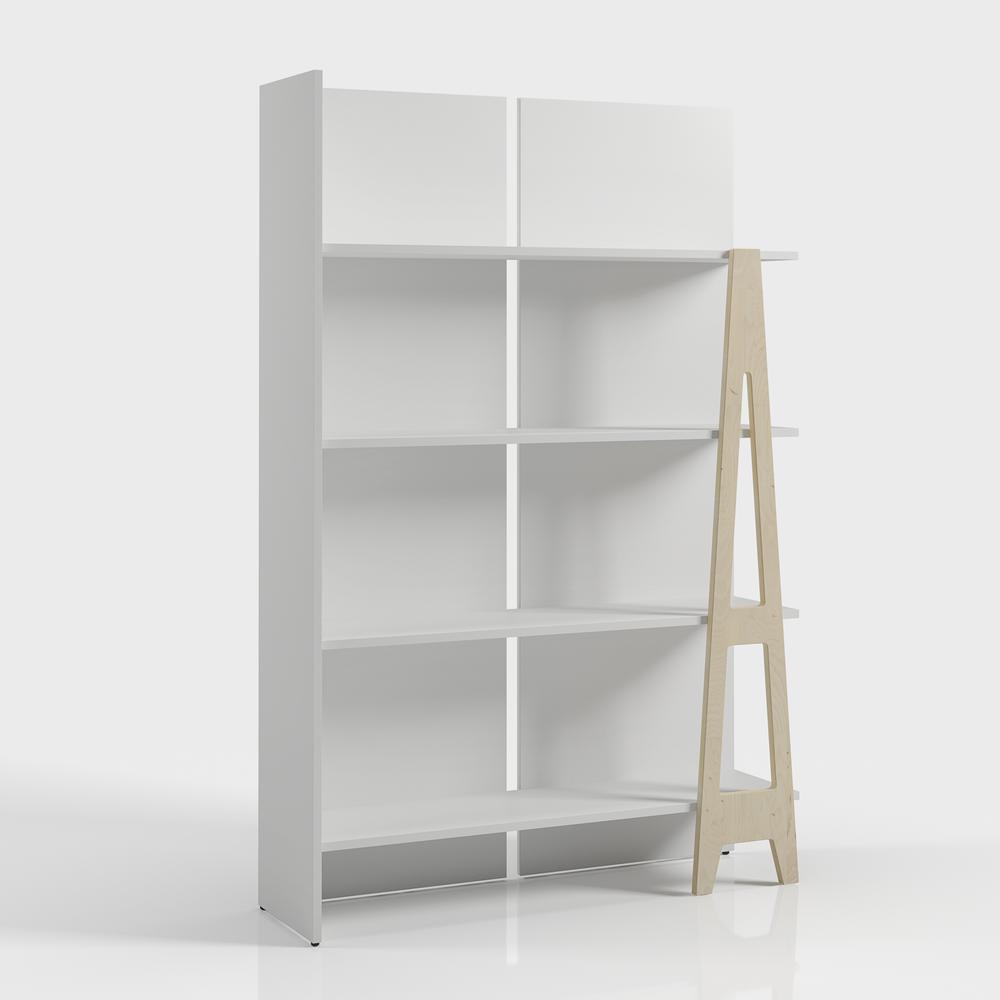 4 Tier Ladder Bookshelf, White