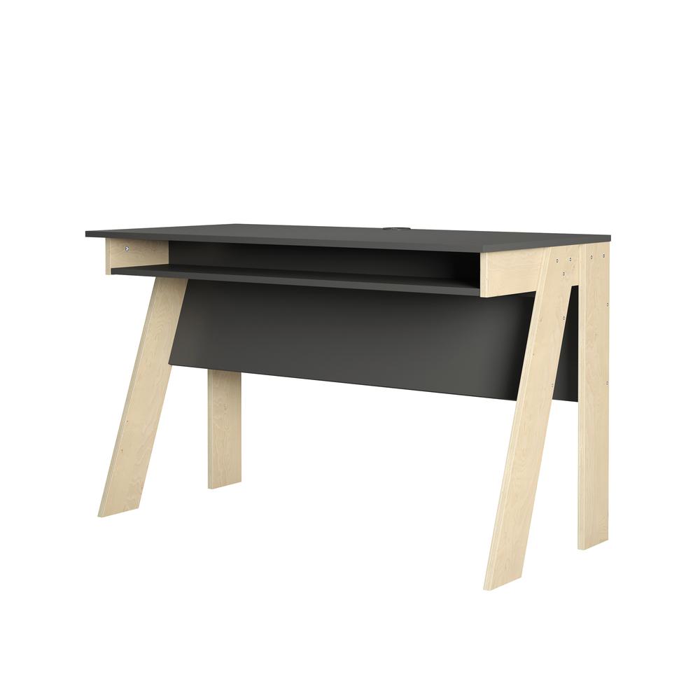 Small Home Office Desk, Charcoal & Grey