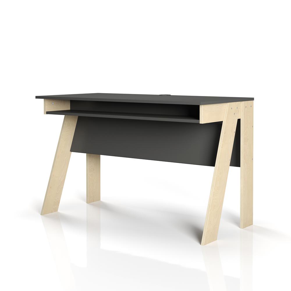 Small Home Office Desk, Charcoal & Grey