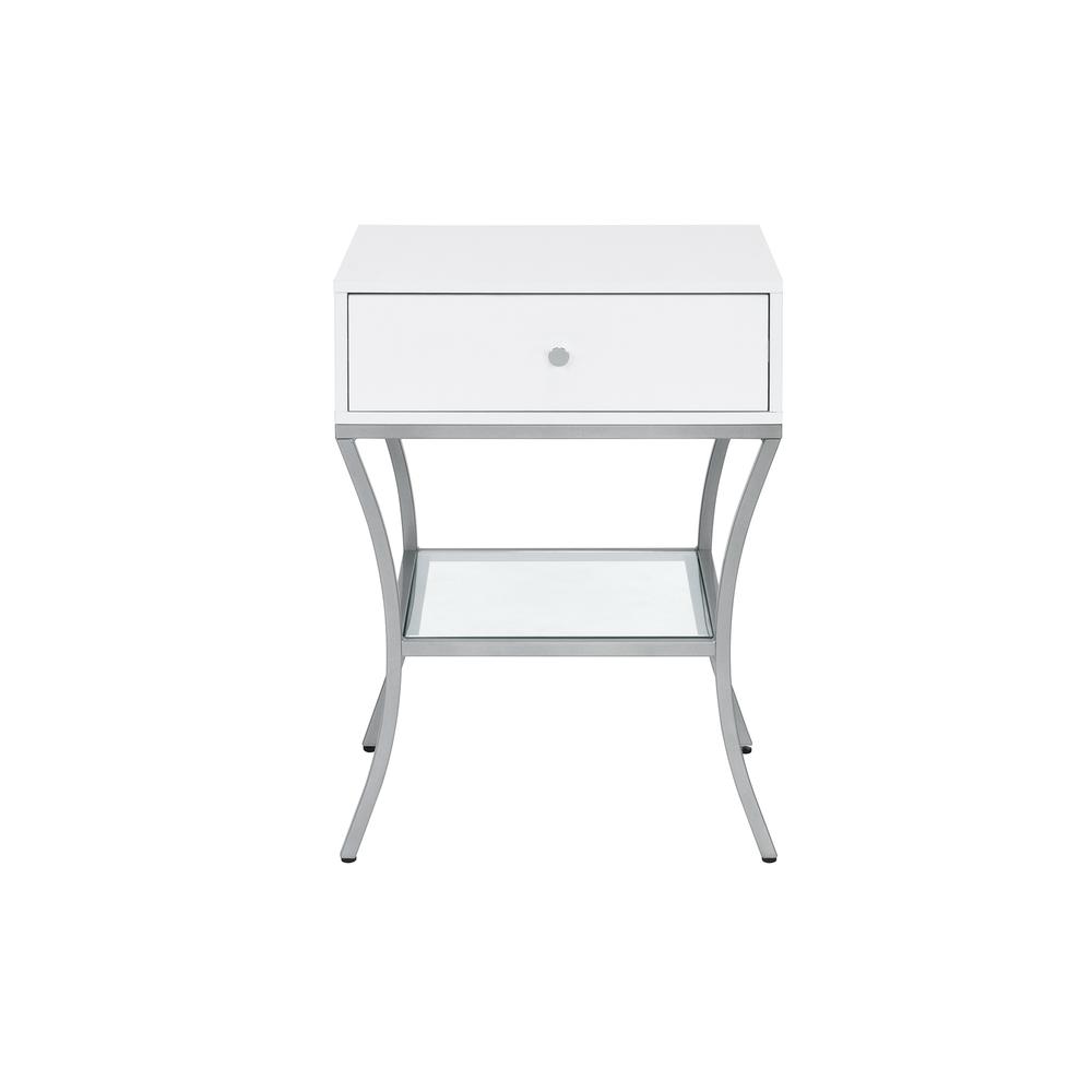 End Table, Snow & Silver